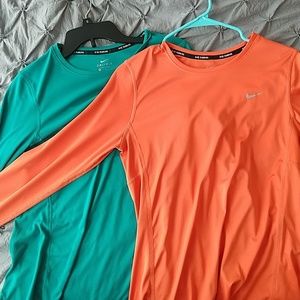 Nike long sleeve dri fit running shirts